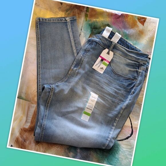 NWT Time And Tru Mid-Rise Stretch Fitted Skinny Jeans Size 24 Waist 44", Inseam - Picture 1 of 5